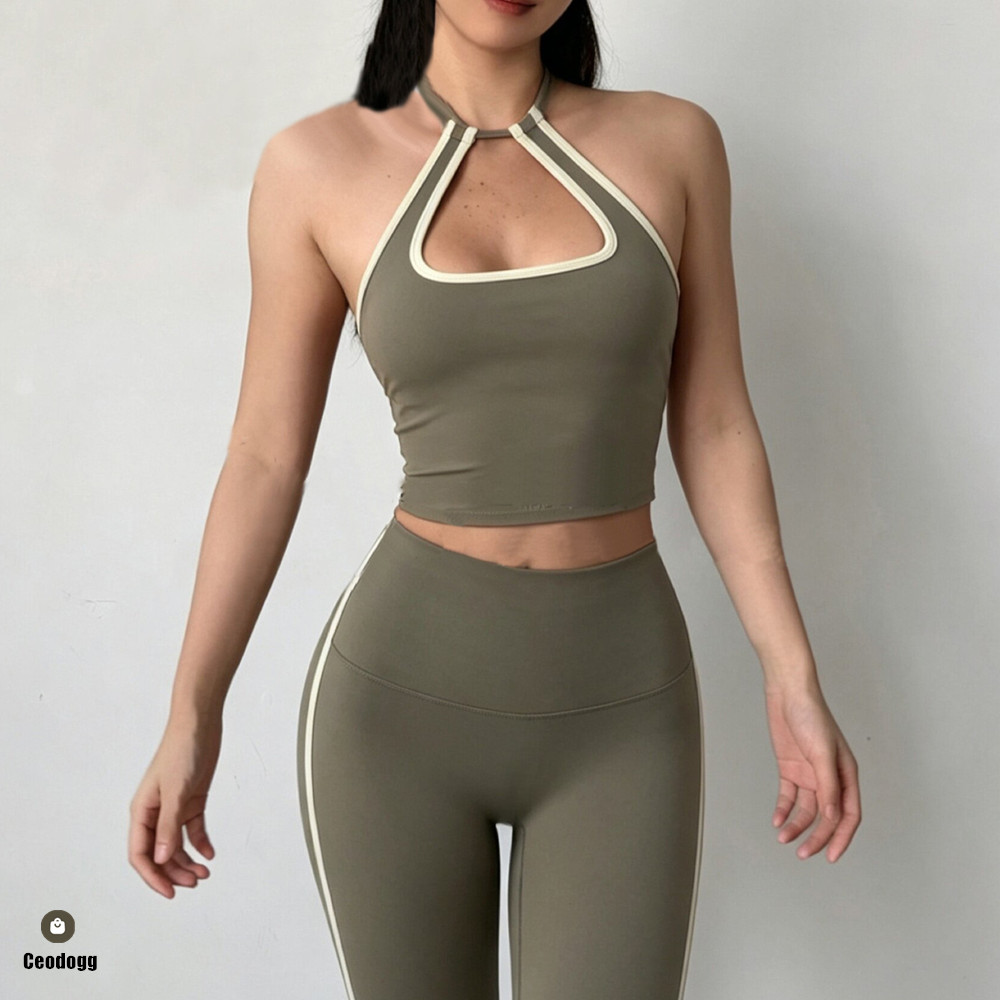 Bralette Triangle Set - Top Halter Feminino Esportivo com Bojo