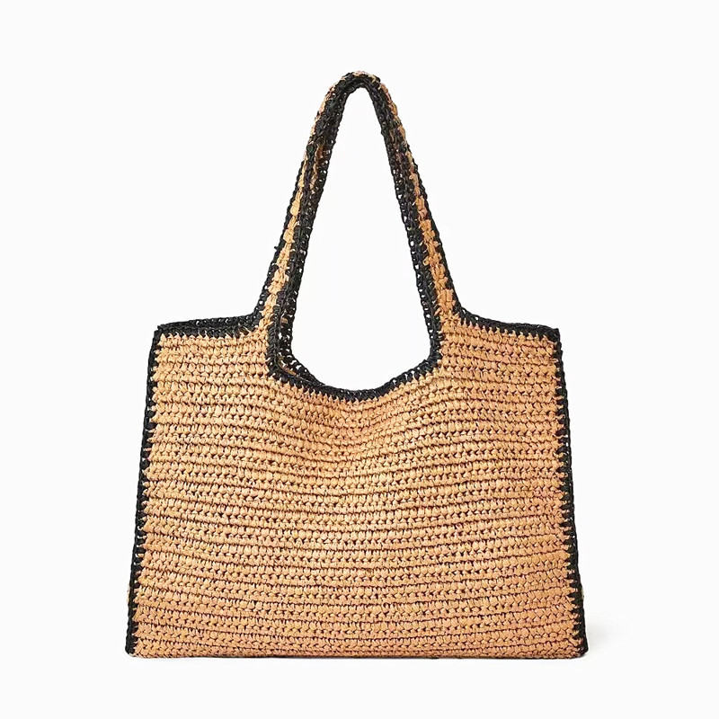 Crochet Bag Raffia - Sacolas de palha tecidas para mulheres,