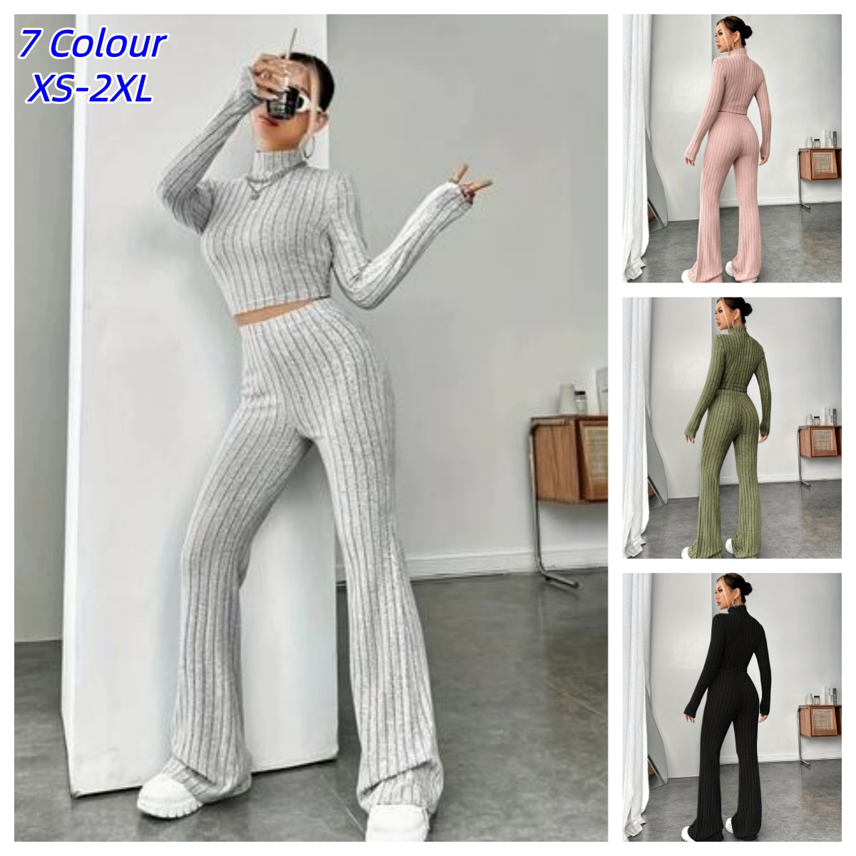 Conjunto Feminino de Malha de  - Crop Top Crochet avaliação e preço