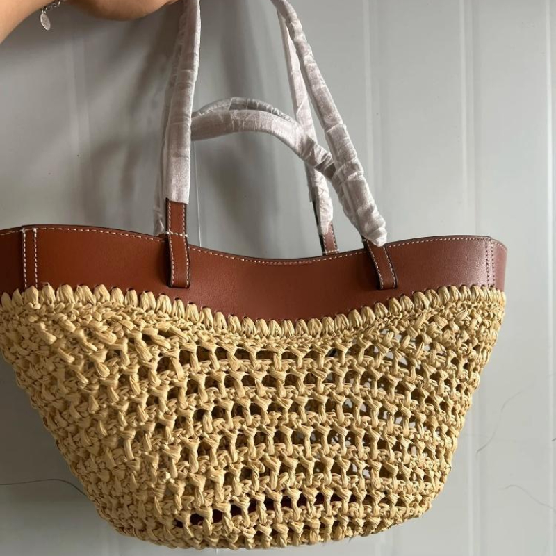 Marca oco tecido saco de praia - Crochet Bag Raffia avaliação e preço