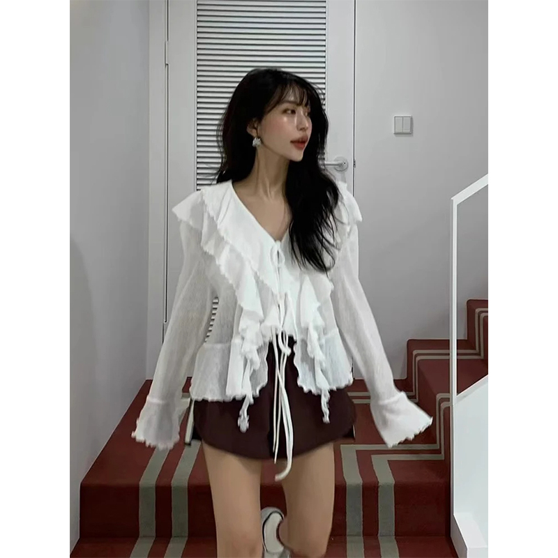 Mexzt camisas brancas cortadas - Crop Top Crochet avaliação e preço