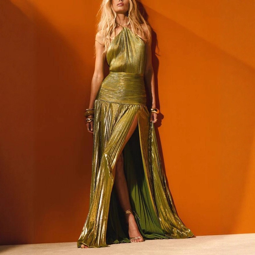 Vestido de Festa Elegante Sem  - Maxi Dress Halter avaliação e preço
